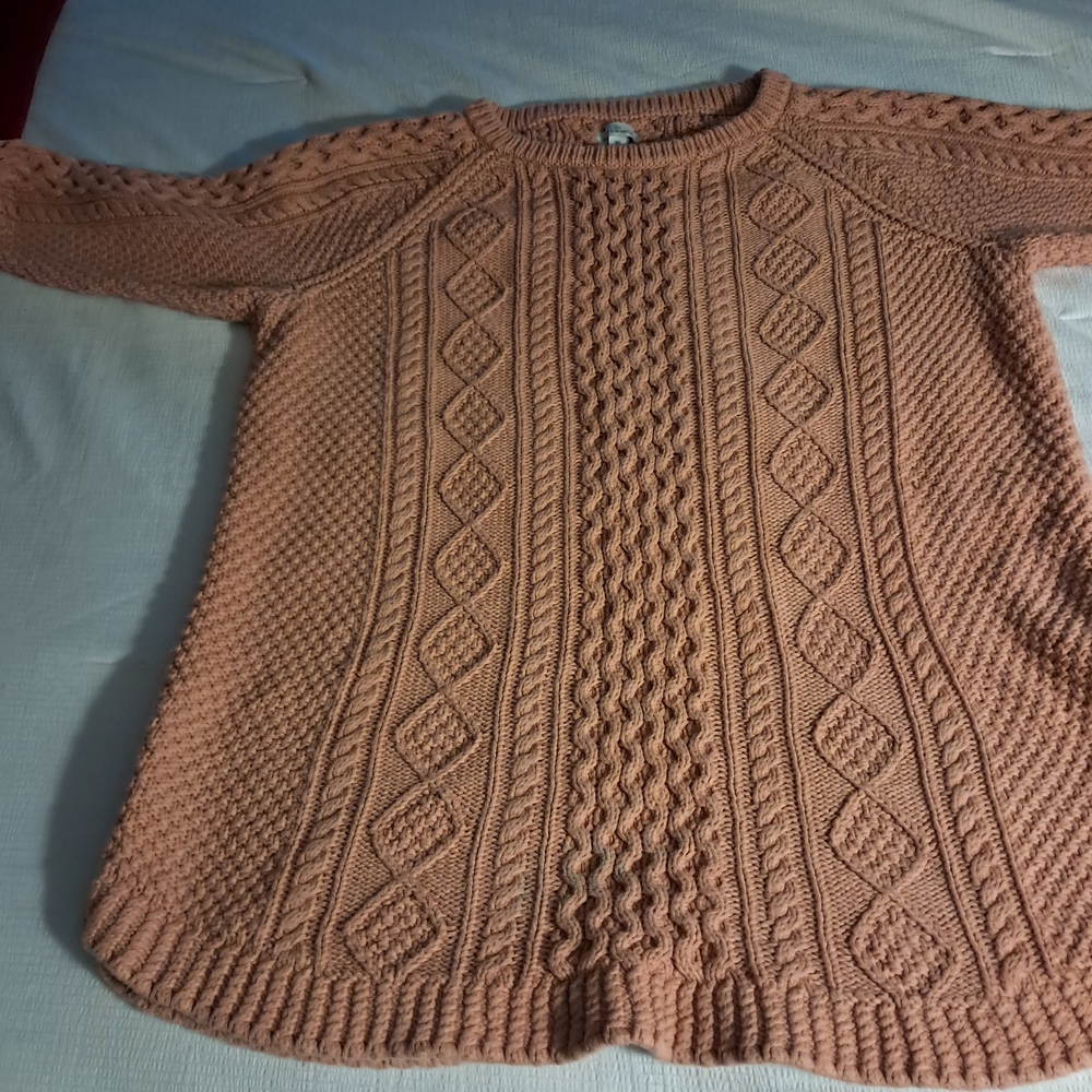 Women's Cable Knit Sweater - Orange